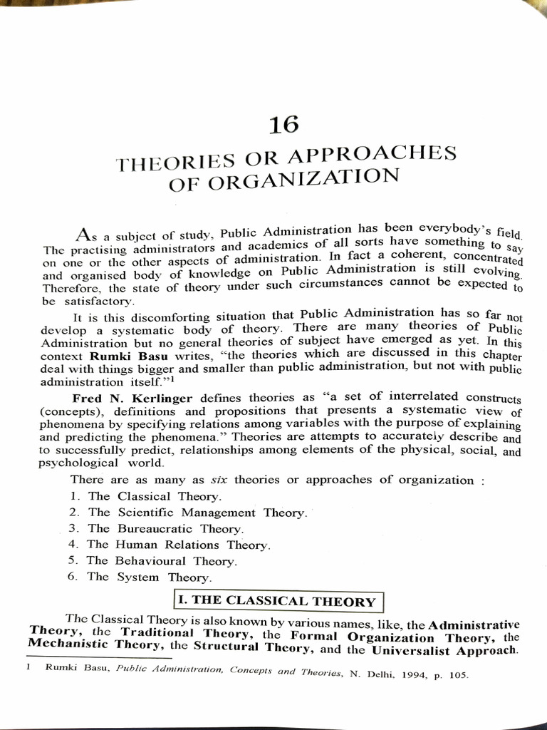Theories Public Administration | PDF | Theory | Bureaucracy