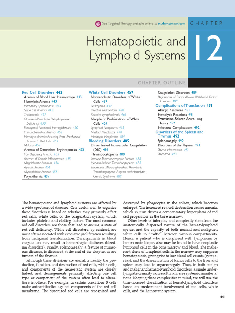 Hematopoietic and Lymphoid Systems | PDF | Anemia | Red Blood Cell