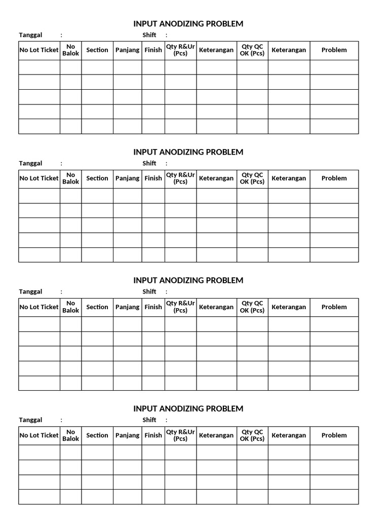 Anodizing Problem Report Overview | PDF