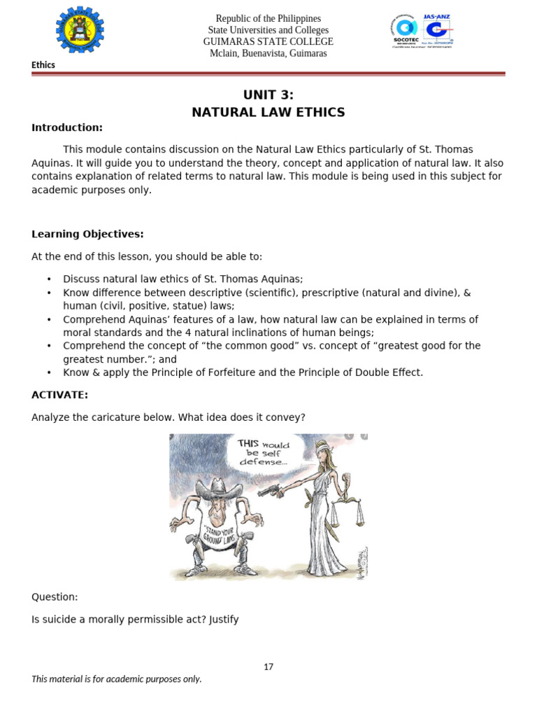 Natural Law Ethics Overview | PDF | Natural Law | Thomas Aquinas