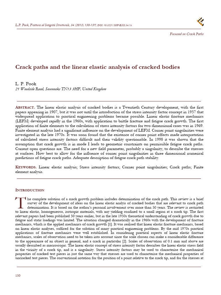 Linear Elastic Analysis of Crack Paths | PDF | Fracture Mechanics ...