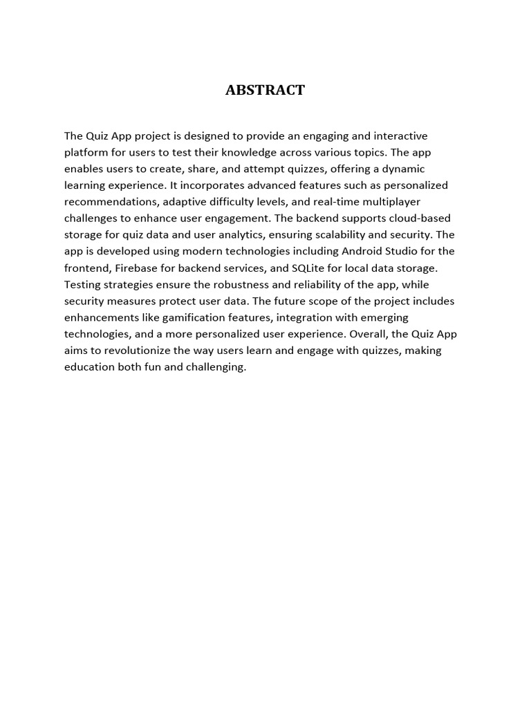 Interactive Quiz App for Engaging Learning | PDF