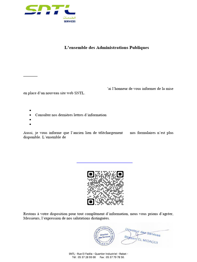 Nouveau site web SNTL et formulaires | PDF