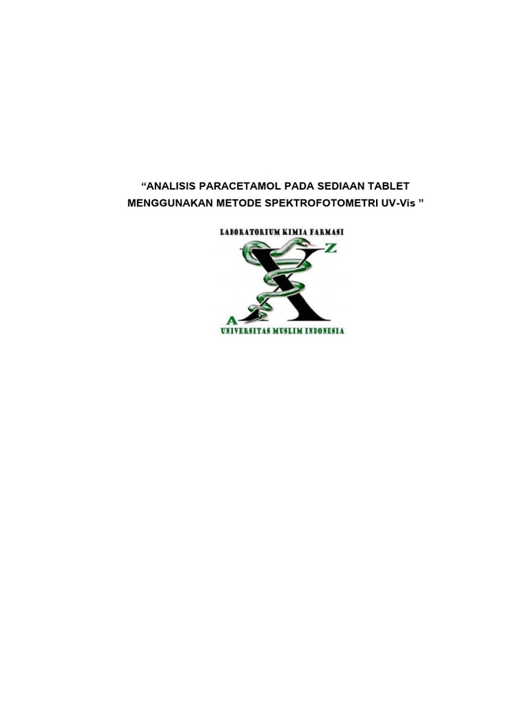 Analisis Paracetamol Tablet UV-Vis | PDF