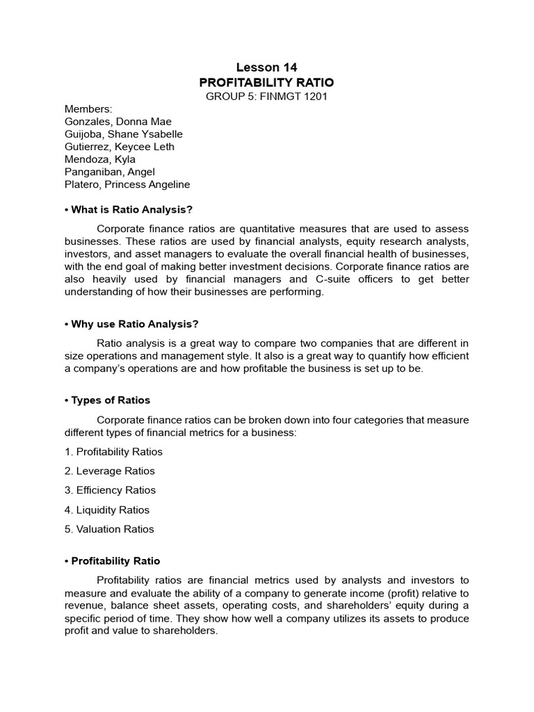 Understanding Profitability Ratios | PDF | Gross Margin | Revenue