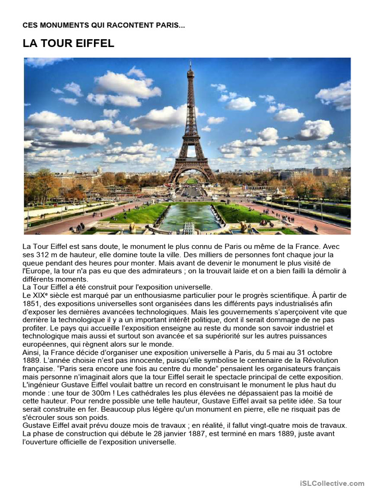 La Tour Eiffel : Histoire et Impact | PDF