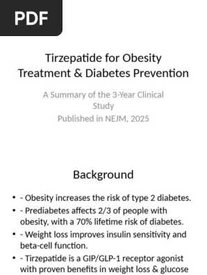 tirzepatide pdf Tirzepatide: 3-Year Weight Loss Study | PDF | Diabetes