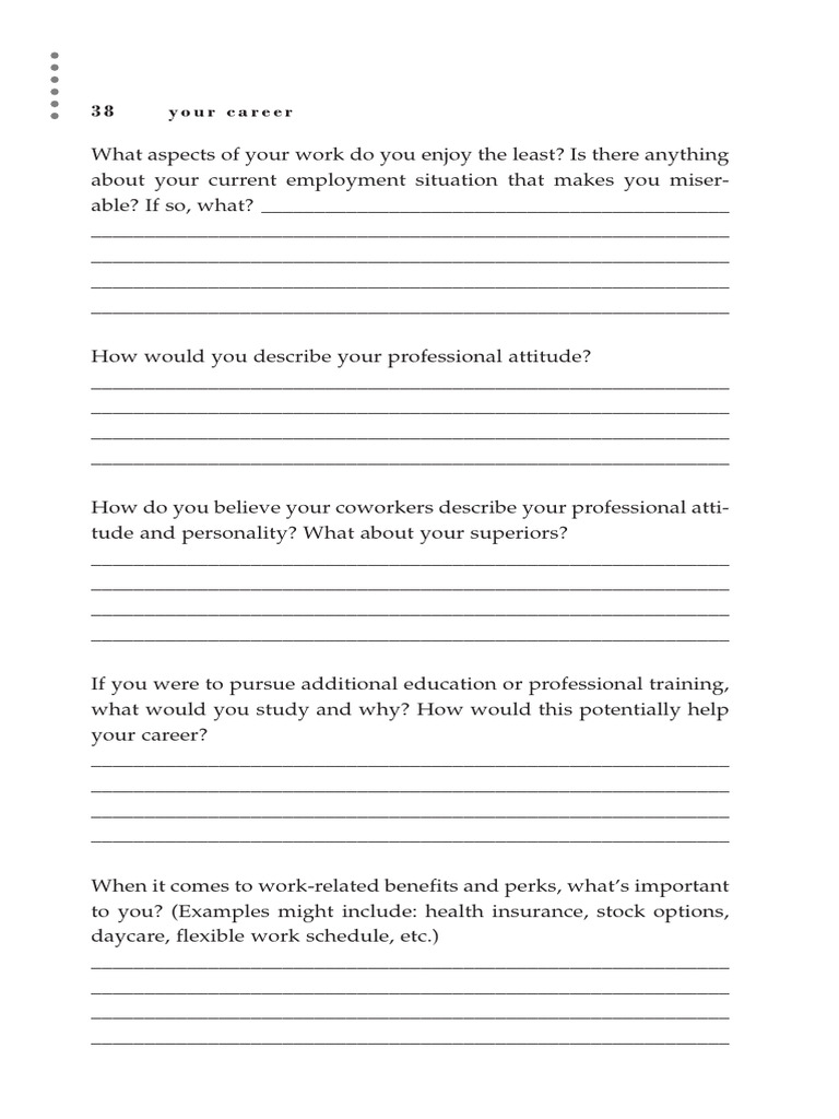 Career Reflection and Improvement Guide | PDF