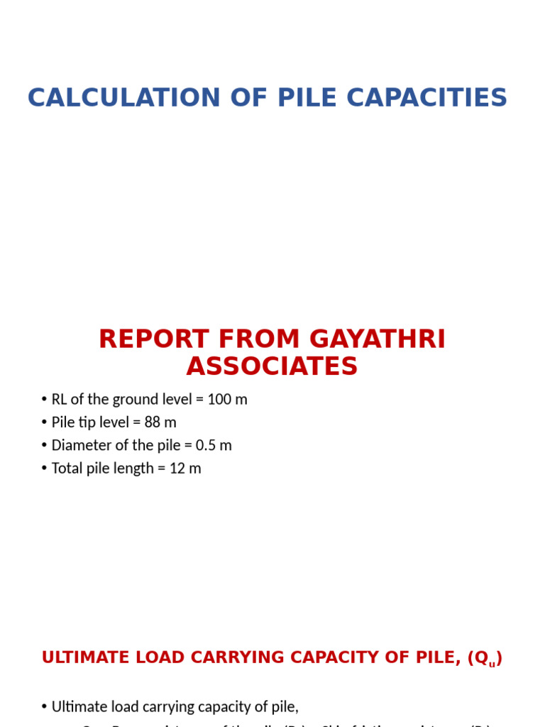 Pile Load Capacity Calculation Report | PDF | Deep Foundation | Applied ...