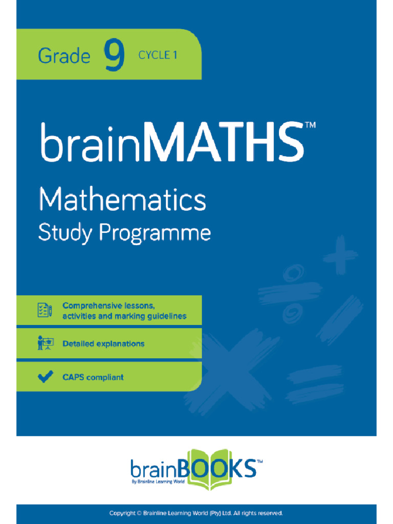 Brainline Grade 9 Mathematics Cycle 1 Textbook | PDF