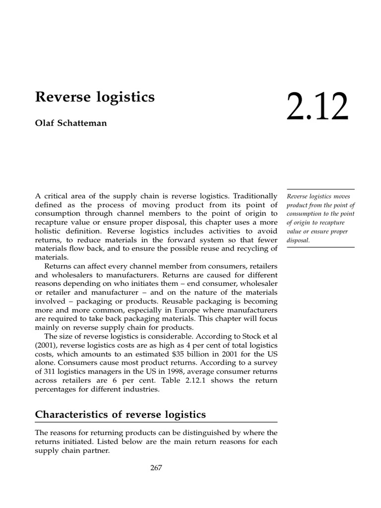 Introduction to Reverse Logistics | PDF | Logistics | Supply Chain