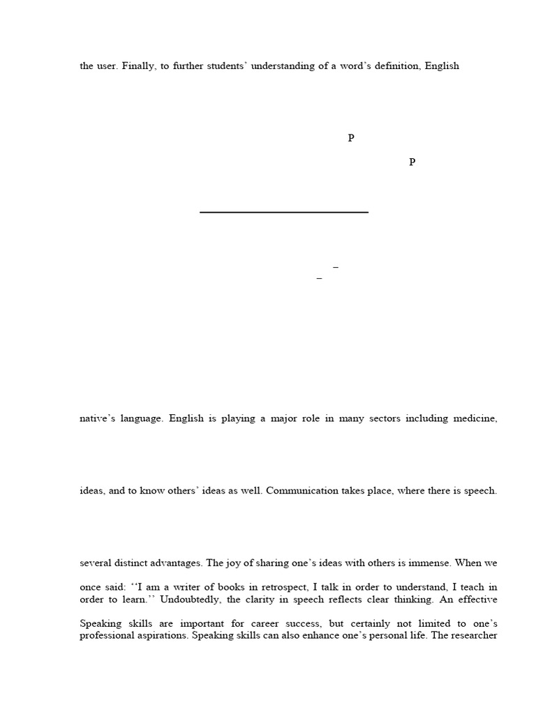 The Importance of Speaking Skills for Efl Learners | PDF | English As A ...
