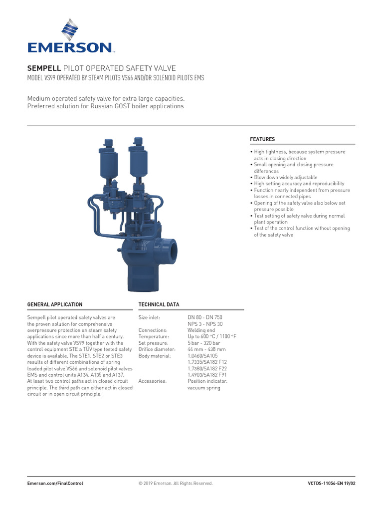 Sempell VS99 Safety Valve Overview | PDF | Valve | Automation