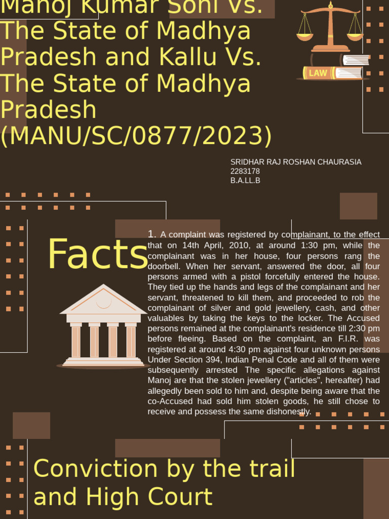 Manoj Kumar Soni Case: Conviction Analysis | PDF | Arrest | Criminal ...