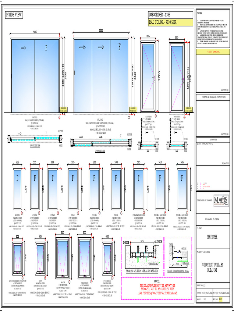 Villa Frader Window Specifications | PDF | Door | Building Engineering