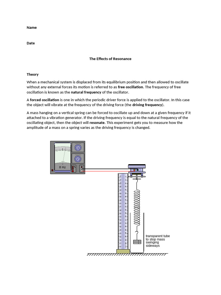 Effects of Resonance in Oscillating Systems | PDF | Oscillation | Resonance