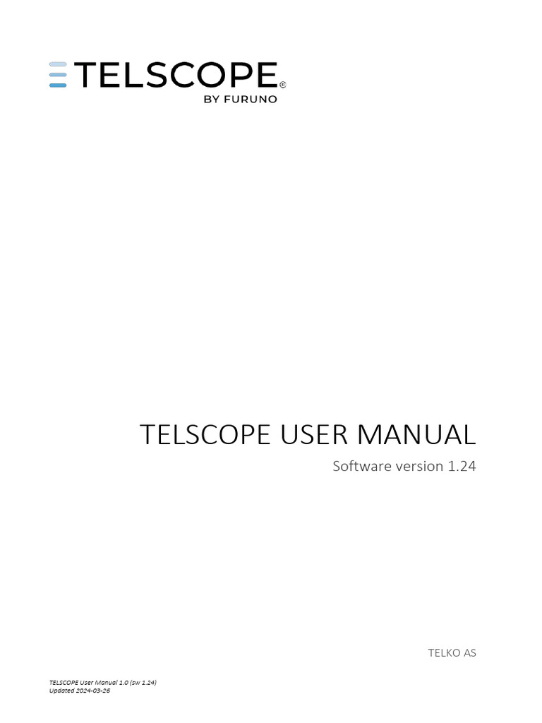 TELSCOPE User Manual SW 1.24 Ver 1.0 | PDF | Login | User (Computing)