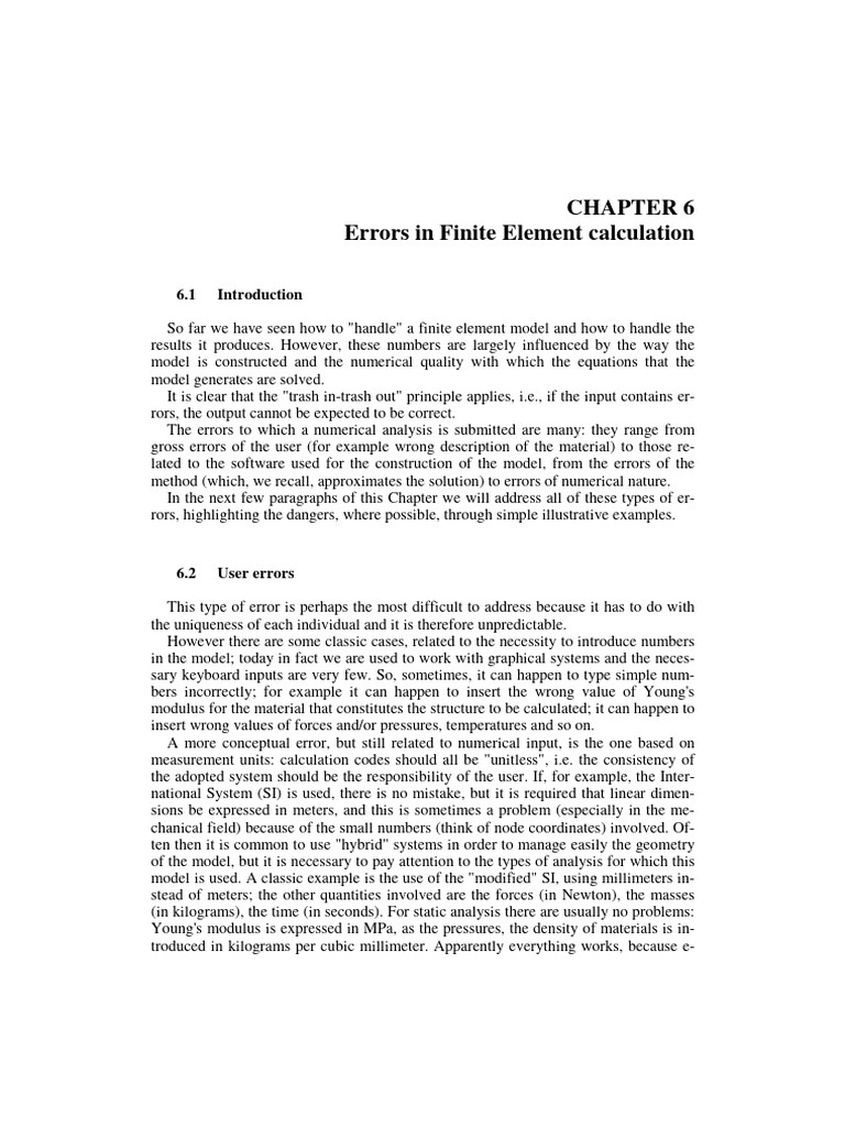 Errors in Finite Element Calculation | PDF | Finite Element Method ...