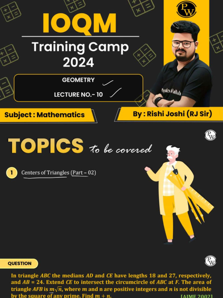 Geometry 10 - Class Notes - Ioqm Training Camp 2024 | PDF