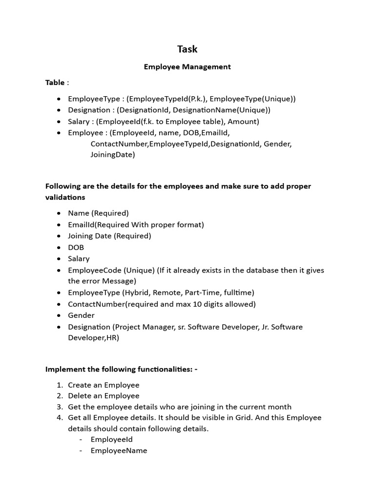 Employee Management System Overview | PDF