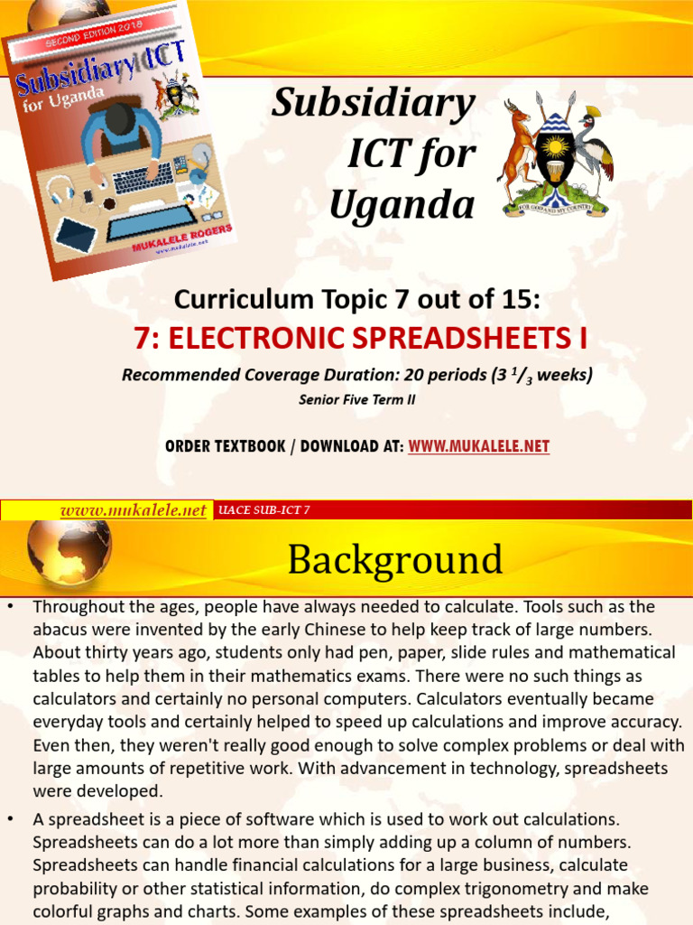 7 Electronic Spreadsheets I | PDF | Spreadsheet | Microsoft Excel