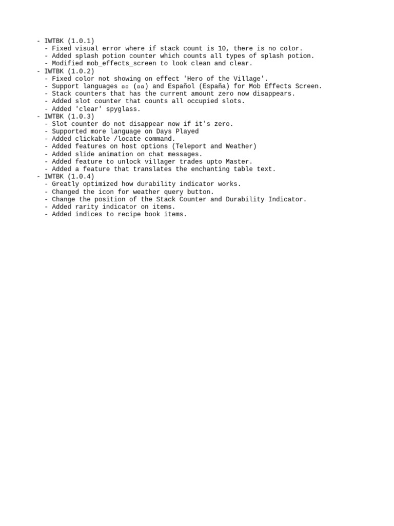 Change Log | PDF