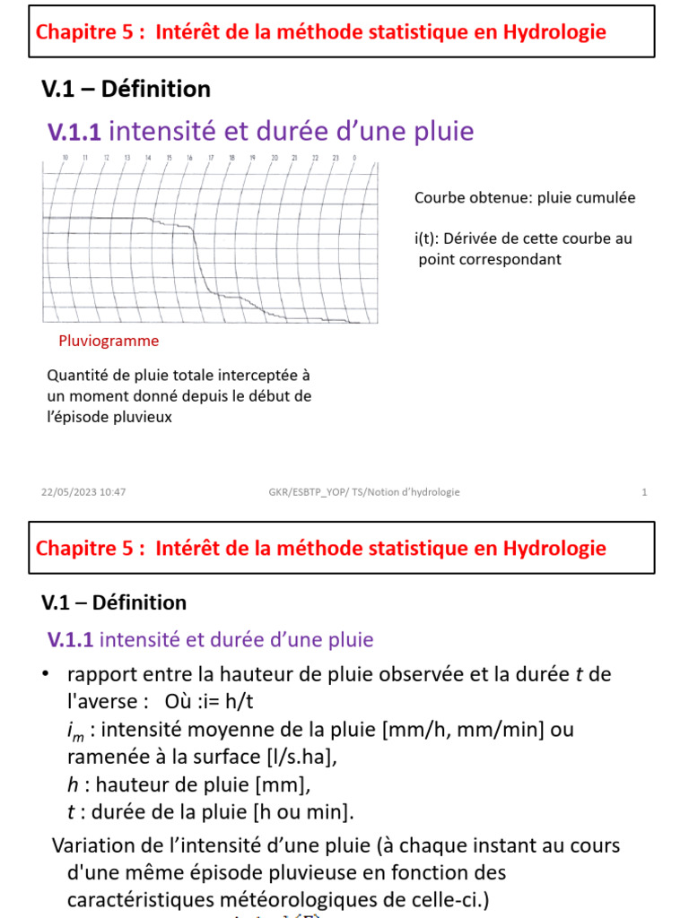 Méthodes statistiques en hydrologie | PDF | Ruissellement | Pluie