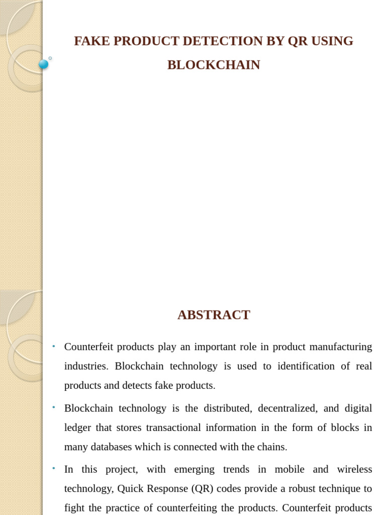 Fake Product Detection by QR Using Blockchain - Final | PDF | Qr Code ...