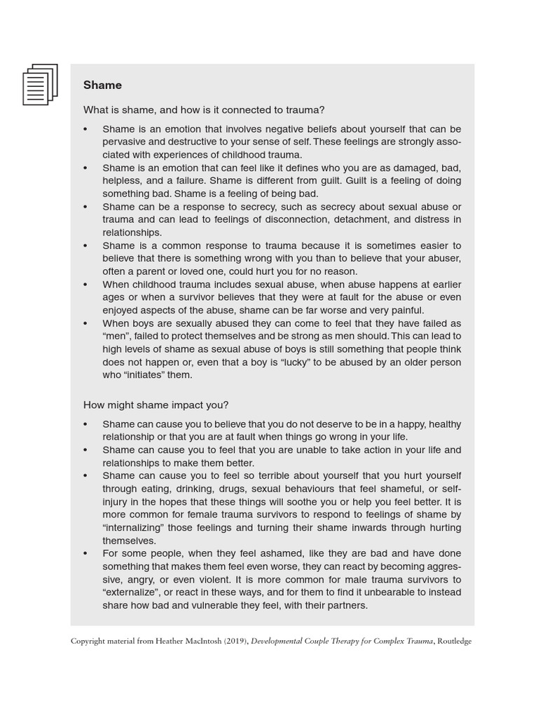 Understanding Shame and Relationships | PDF | Shame | Psychological Trauma