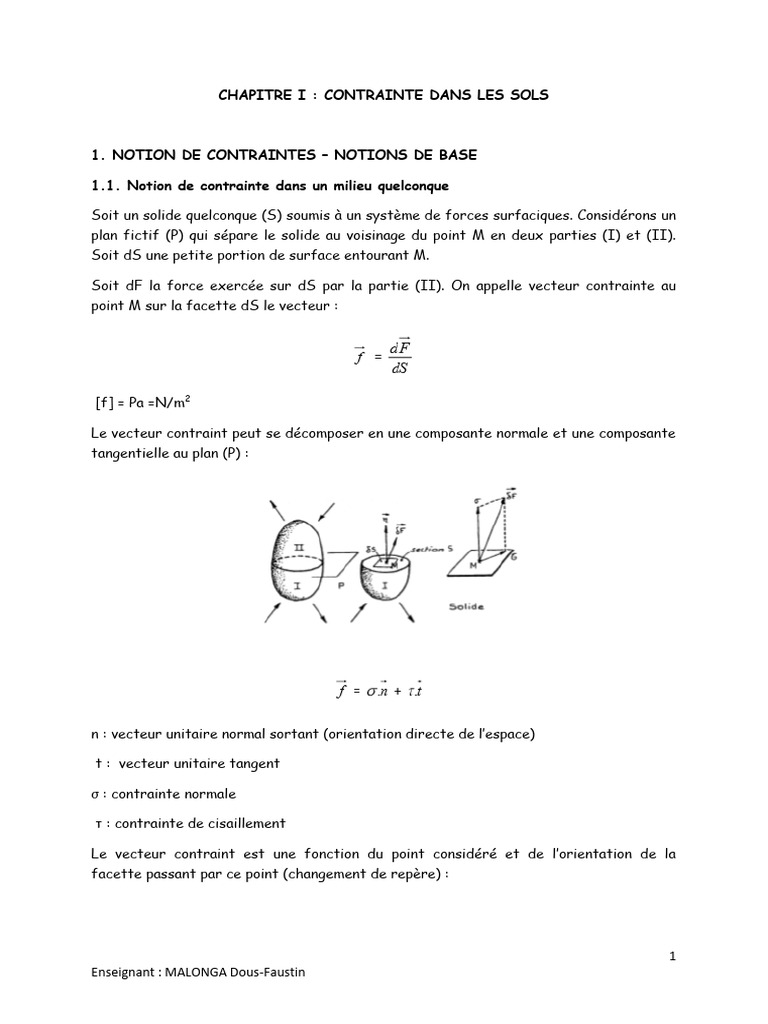 Contrainte dans les sols : concepts clés | PDF | Contrainte de ...