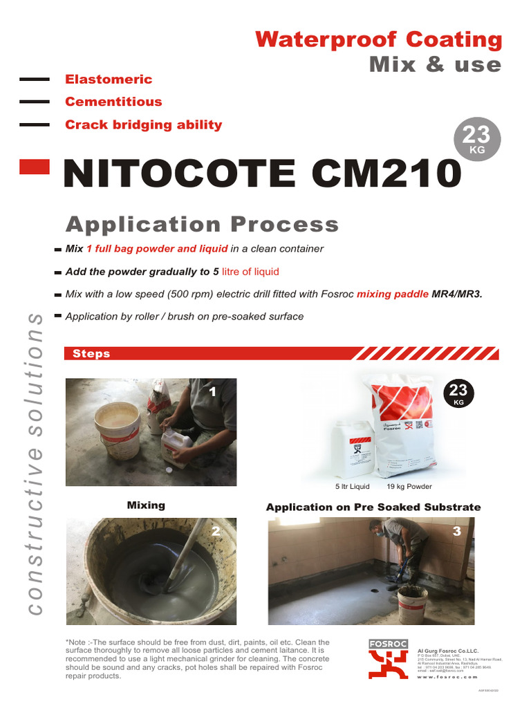Nitocote CM210 Waterproofing Guide | PDF | Secondary Sector Of The ...