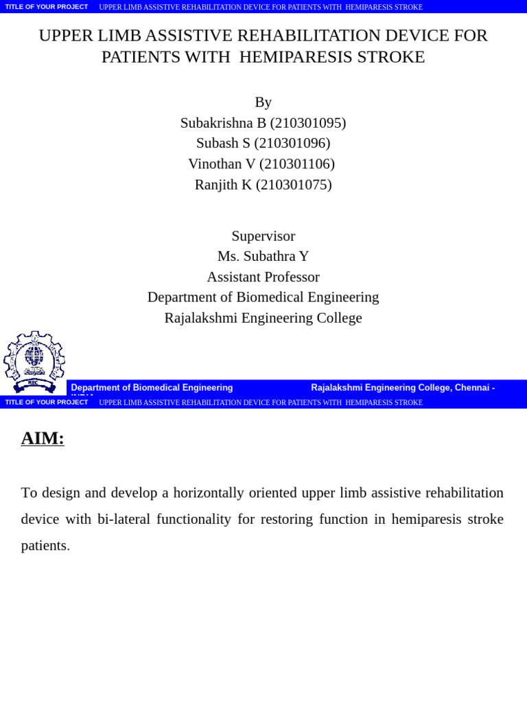 Upper Limb Rehab Device for Stroke Patients | PDF | Physical Therapy ...