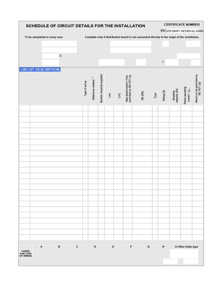 Circuit Details and Test Results Schedule | PDF | Electrical Wiring ...