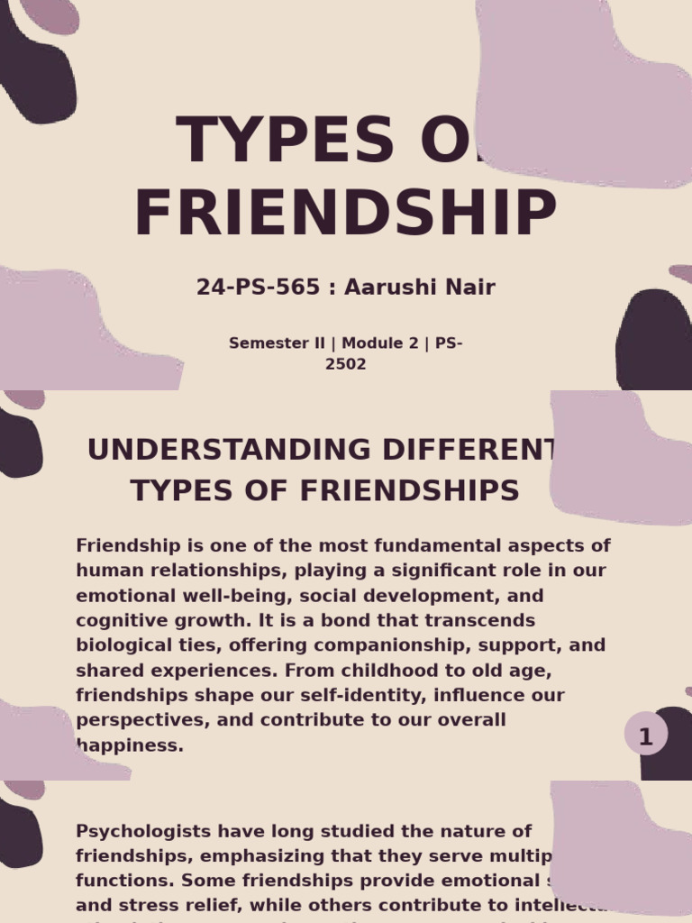 Understanding Types of Friendships | PDF | Friendship | Hallucination