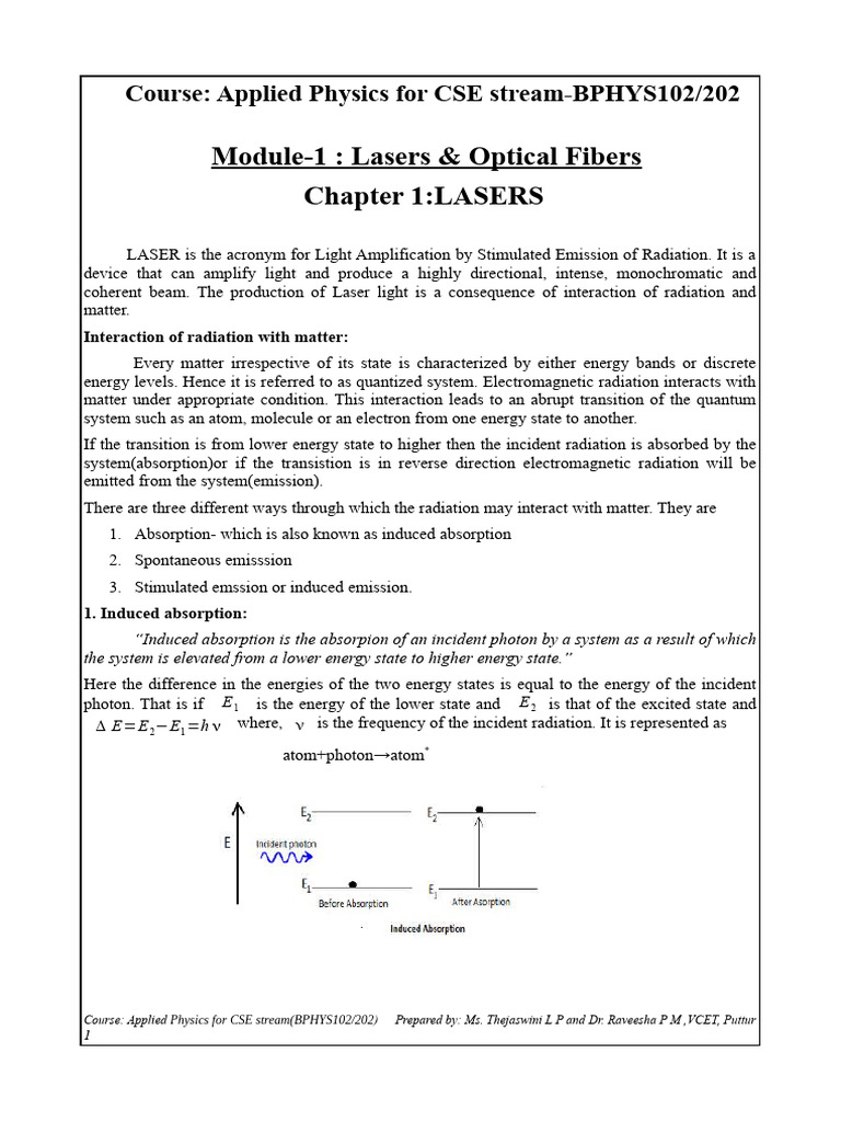 Laser Fundamentals and Characteristics | PDF | Laser | Emission Spectrum