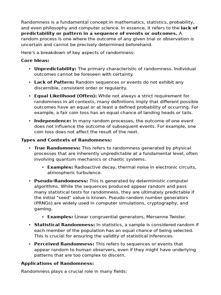 Understanding Randomness in Statistics | PDF | Randomness | Statistics
