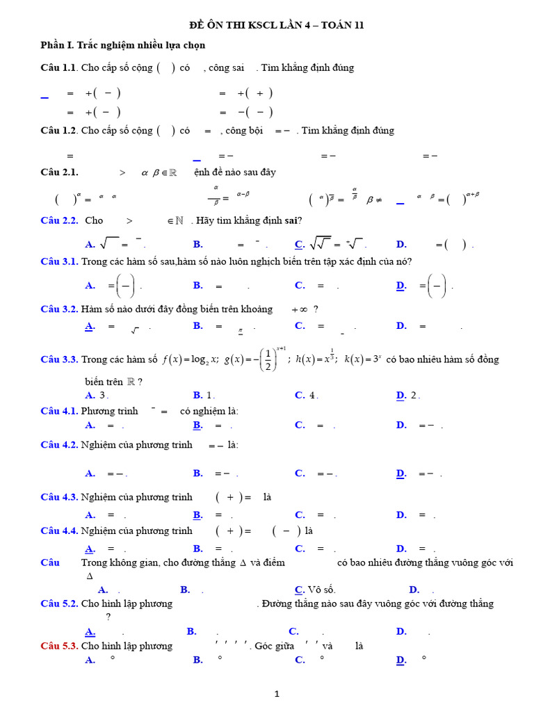 Đề Ôn Thi KSCL Lần 4 - Huấn Soạn Theo Ma Trận | PDF