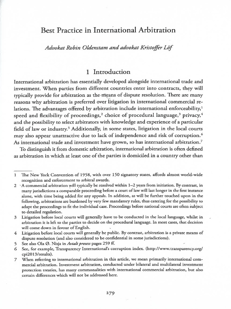 International Arbitration Best Practices | PDF | Arbitration | Arbitral ...