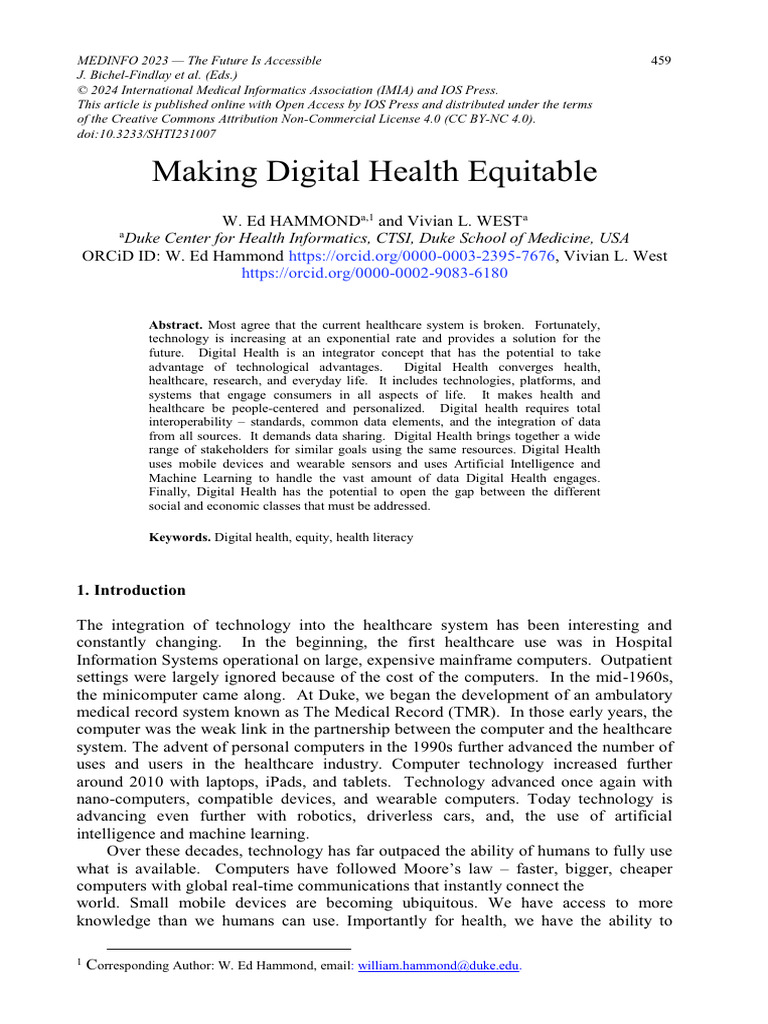 Equitable Digital Health Solutions | PDF | Health Care | Artificial ...
