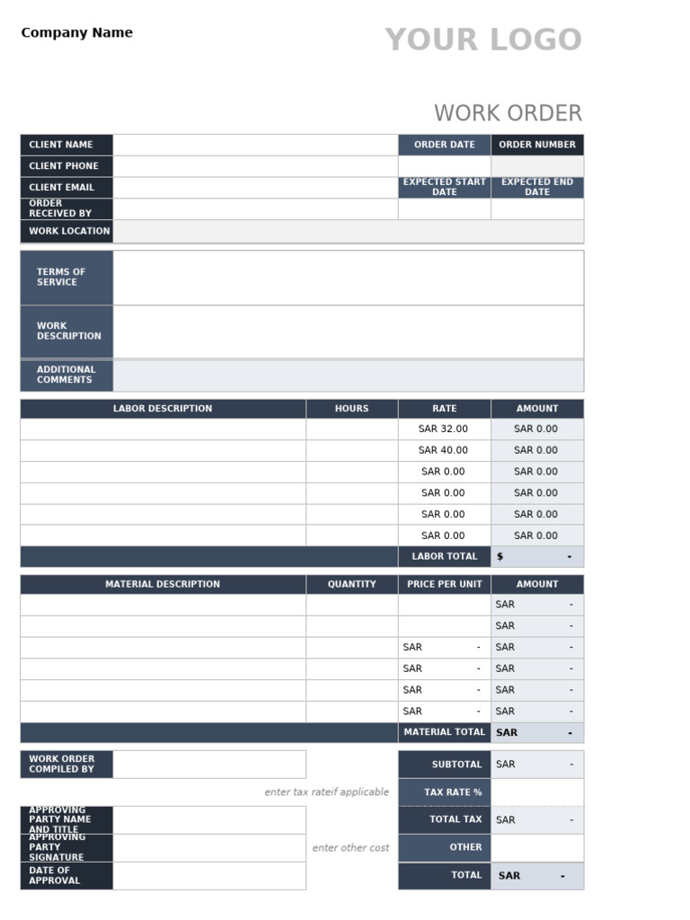 Work Order Tracking Template | PDF | Business | Economies