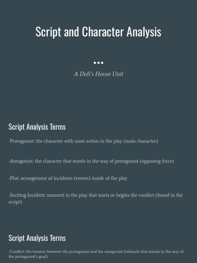 A Doll’s House: Script & Character Analysis | PDF