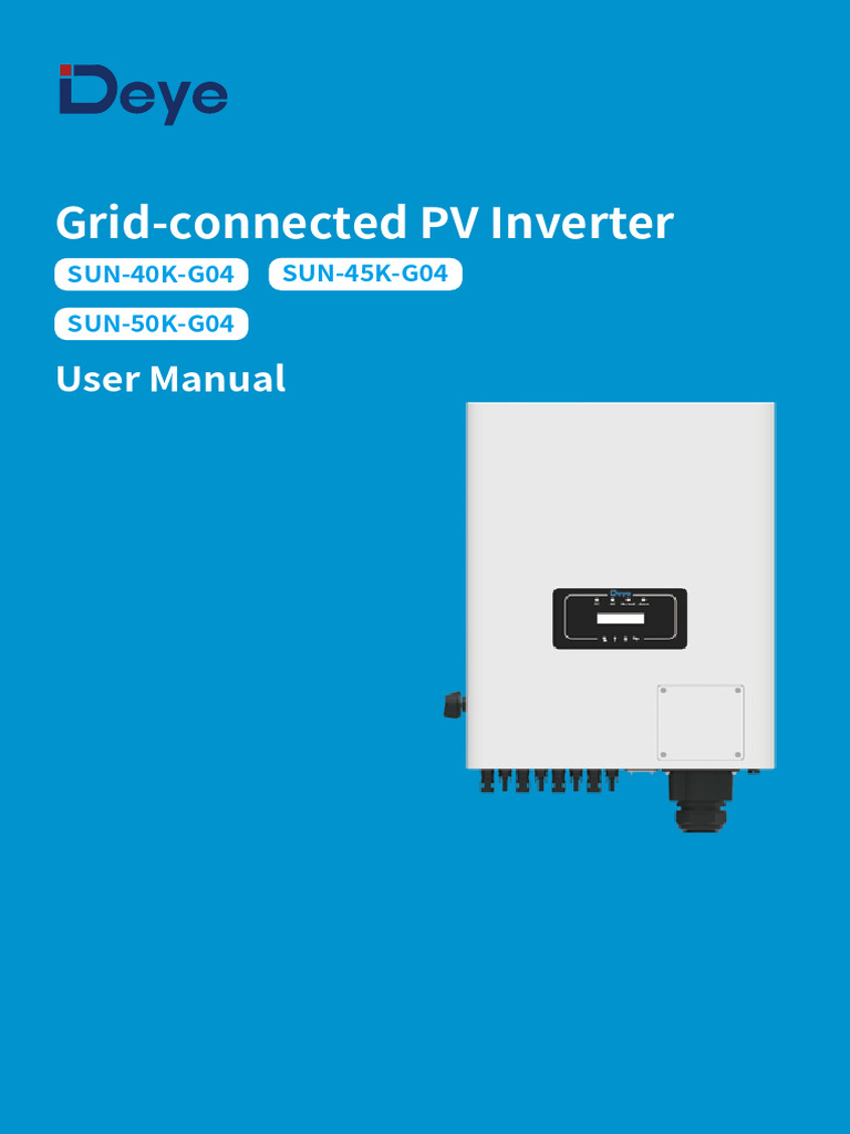 SUN-50K-G04 Inverter User Manual | PDF | Power Inverter | Photovoltaic ...