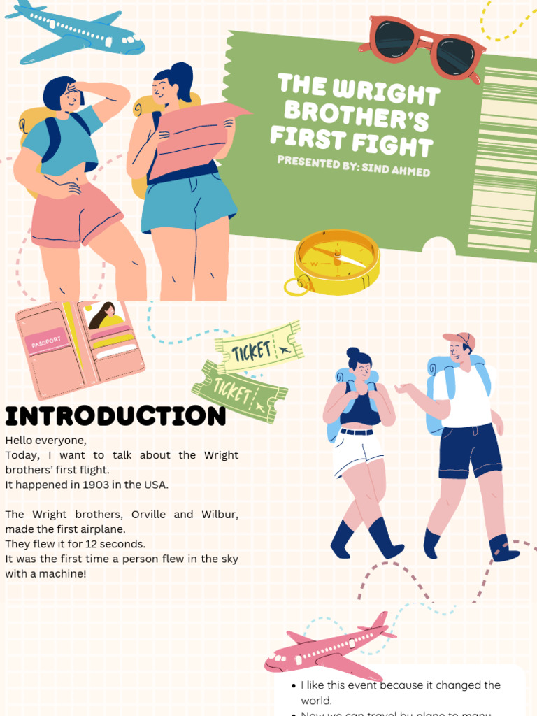The Wright Brothers First Flight Sind Ahmed | PDF