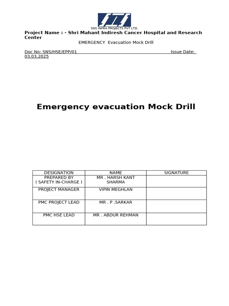 Emergency Evacuation Mock Drill Guide | PDF | Emergency Evacuation ...