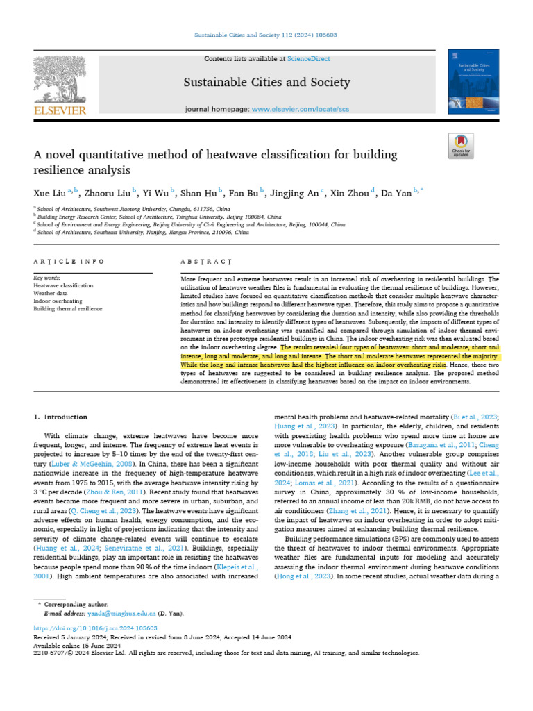 Heatwave Classification for Building Resilience | PDF | Heat Wave