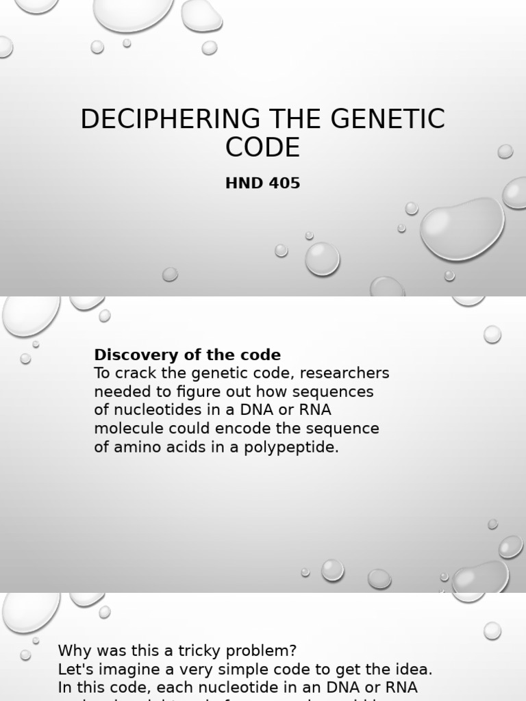 Deciphering The Genetic Code | PDF | Genetic Code | Translation (Biology)