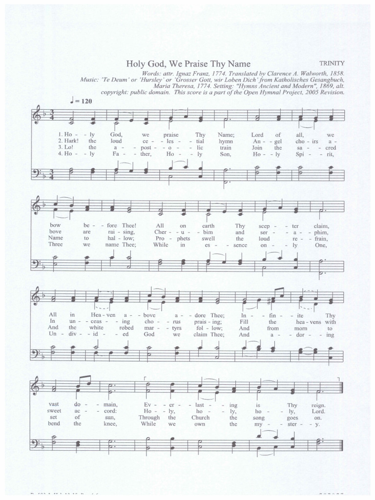 Holy God We Praise Thy Name Trinity | PDF