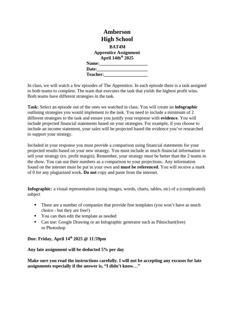 Infographic Assignment: The Apprentice Strategies | PDF