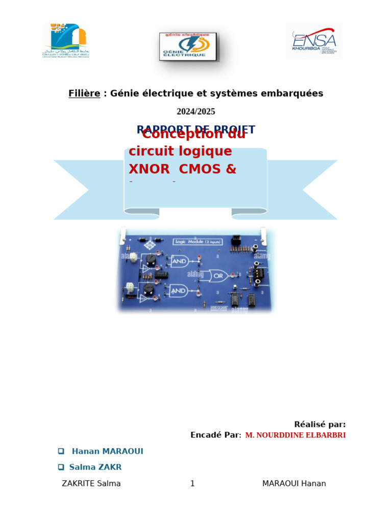 Conception d'un circuit logique XNOR CMOS | PDF | Électronique ...