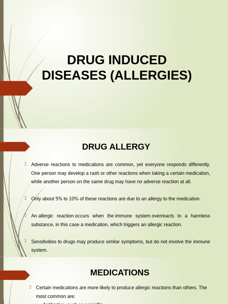 Drug Induced Allergies | PDF | Allergy | Allergen